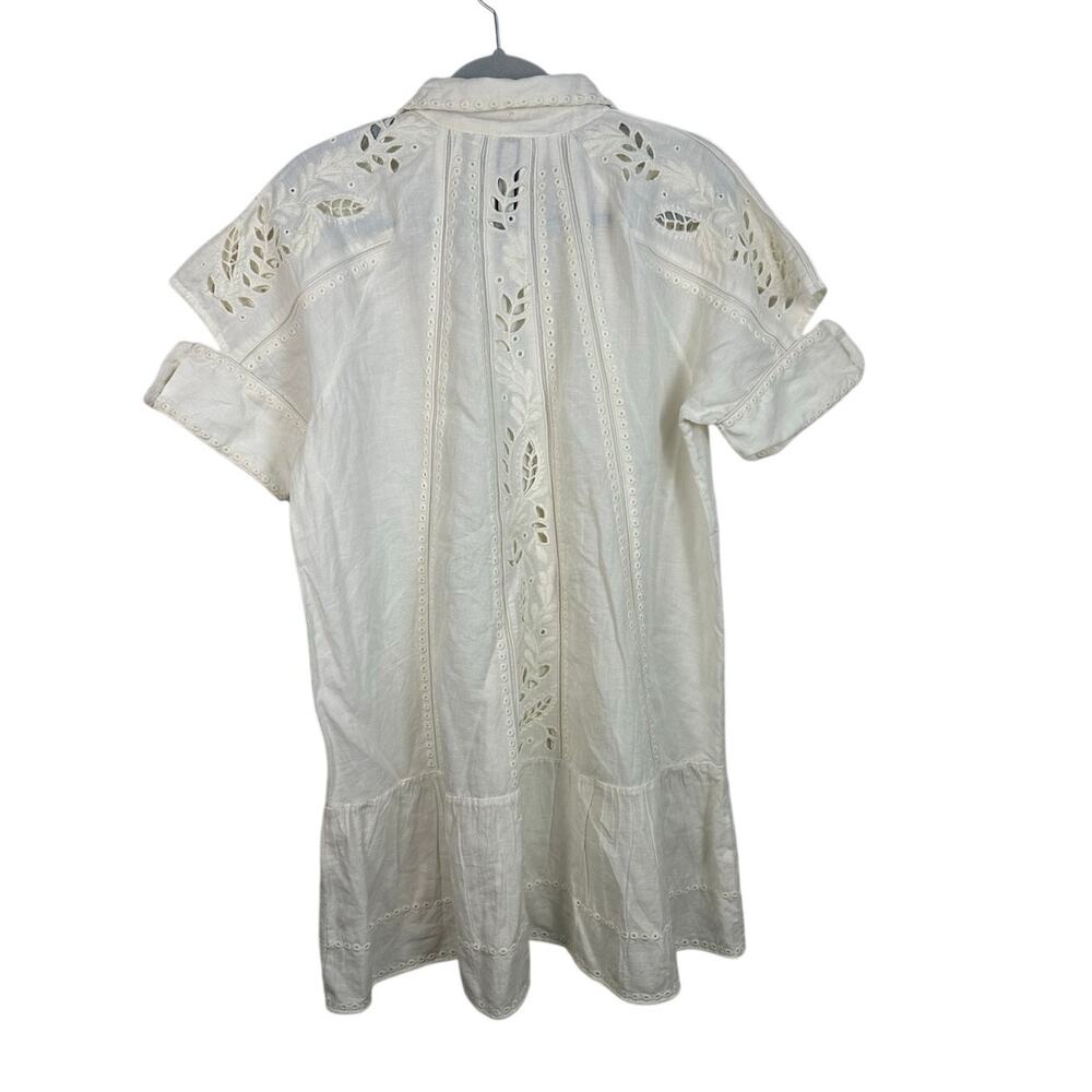 Scarlett Poppies Linen Blend Cut out Solara Dress Cream Size XL EUC Shirt Dress - Picture 3 of 8
